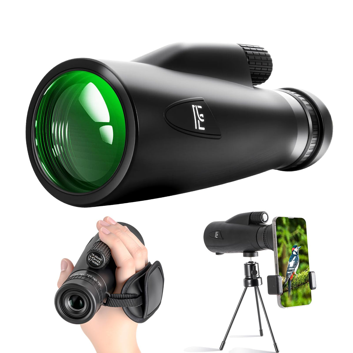 ELGOTAN monocular 10-30x50 zoom offers bright, sharp distant views for outdoor adventures.