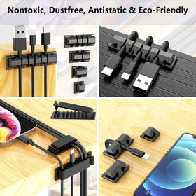 ELII adhesive cable clip holder 65pcs secures cords on clean surfaces
