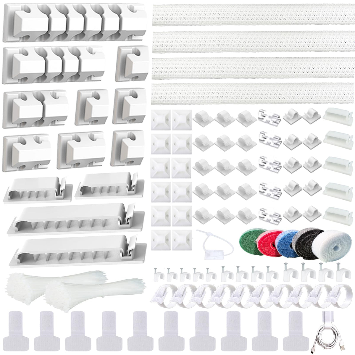 ELII cable management kit contents organized for a cleaner desk space