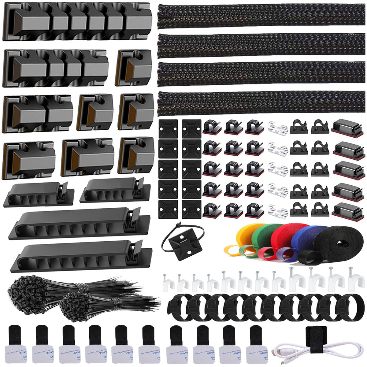 ELII cable sleeve split 4pack keeps cords tidy under desks for a clean look