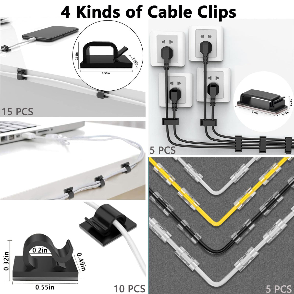 ELII multi-slot cord holders separating cables for tidy routing