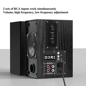 Elimavi auxiliary speaker rear inputs showing simple connectivity benefit
