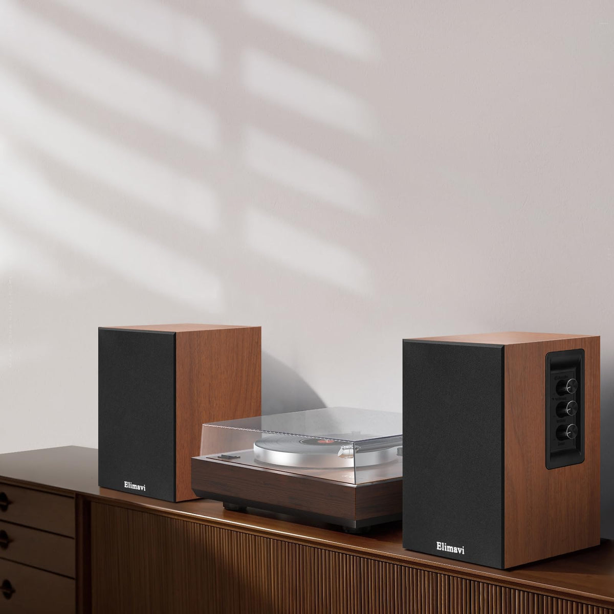 Elimavi wood-grain anti-resonance cabinet reduces resonance for warmer tone