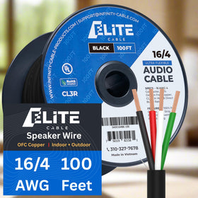 Elite front packaging showing 100ft spool and key ratings for safe installs