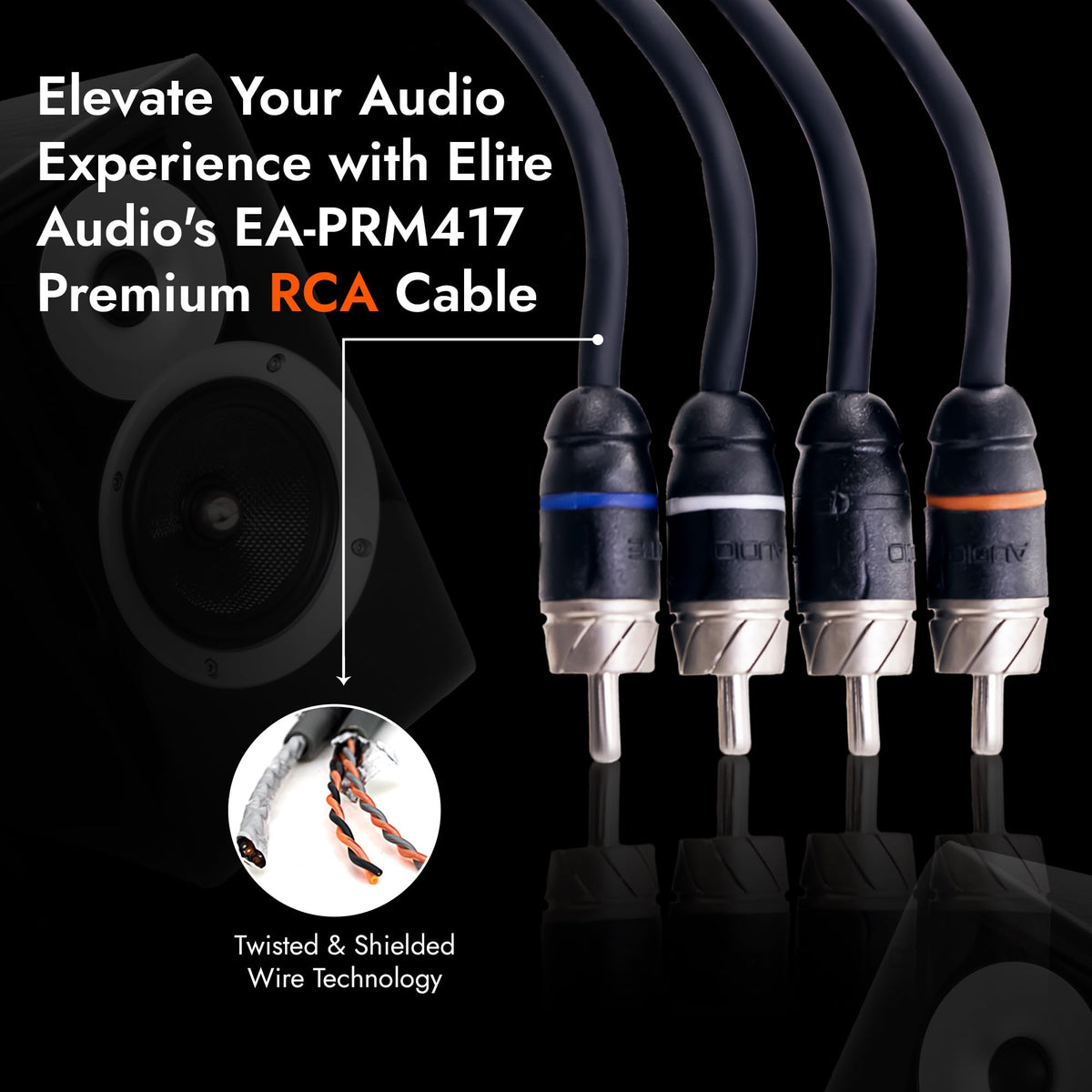 Elite Audio PRM417 bending around panel illustrating flexible routing without kinks