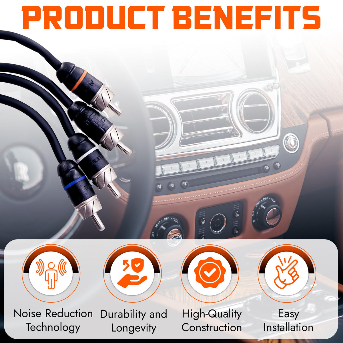 Elite Audio PRM417 installed in car trunk demonstrating clean amplifier hookup benefit