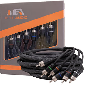 Elite Audio PRM620 20ft RCA cable side view for clean car audio connections