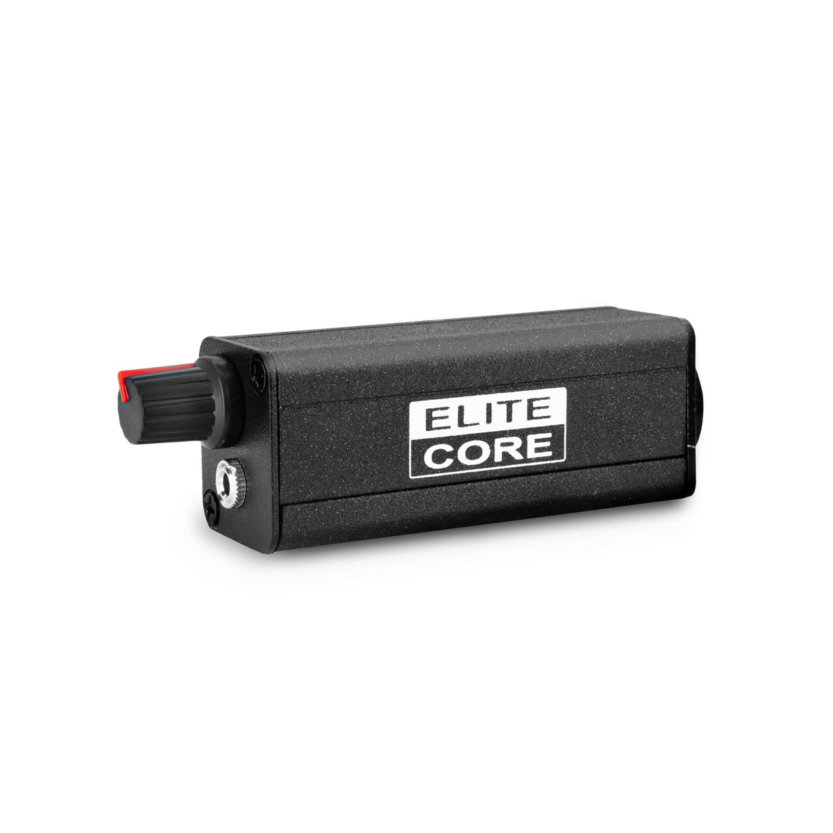 Elite Core EC-WBP-VC volume knob closeup for precise passive attenuation during monitoring.