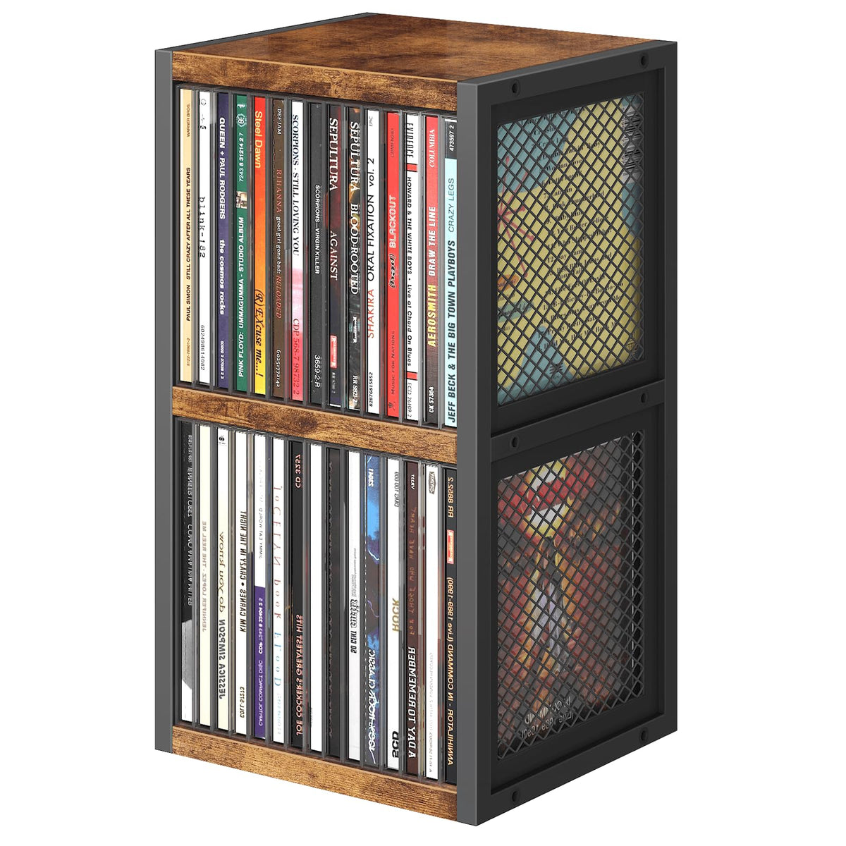 ELITEROO CD Holder front view shows three-tier storage for organized CDs