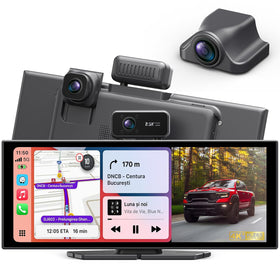 ElitView portable wireless CarPlay screen on dash with quick setup