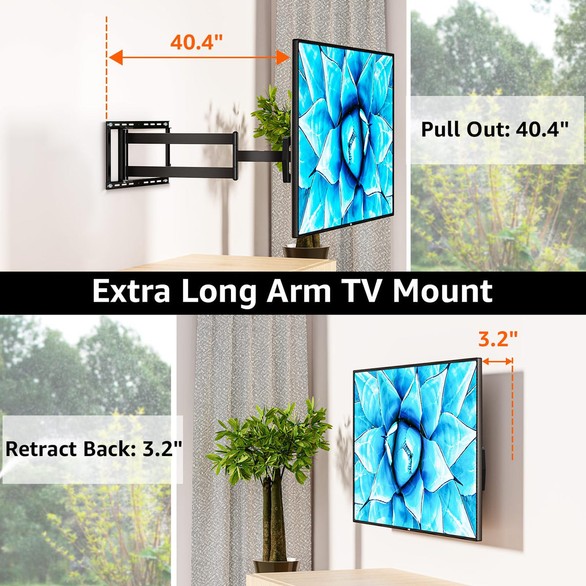 ELIVED full-motion tilt-swivel for dynamic room viewing