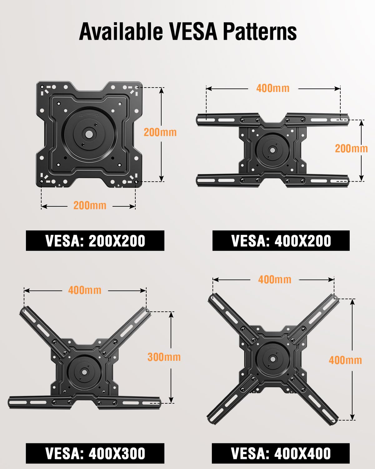 ELIVED heavy-duty steel bracket detail demonstrating robust support for TVs