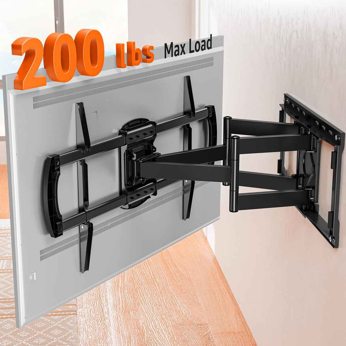 ELIVED VESA 800x400 close-up shows sturdy TV compatibility.