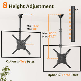 ELIVED height adjustment column with indexed positions for flexible hanging heights