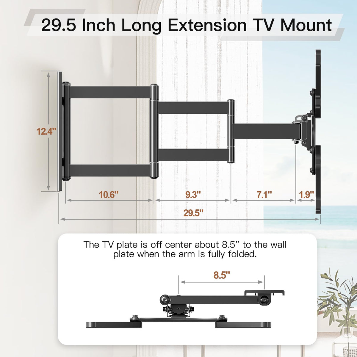 ELIVED retracted mount close to wall for minimal space use