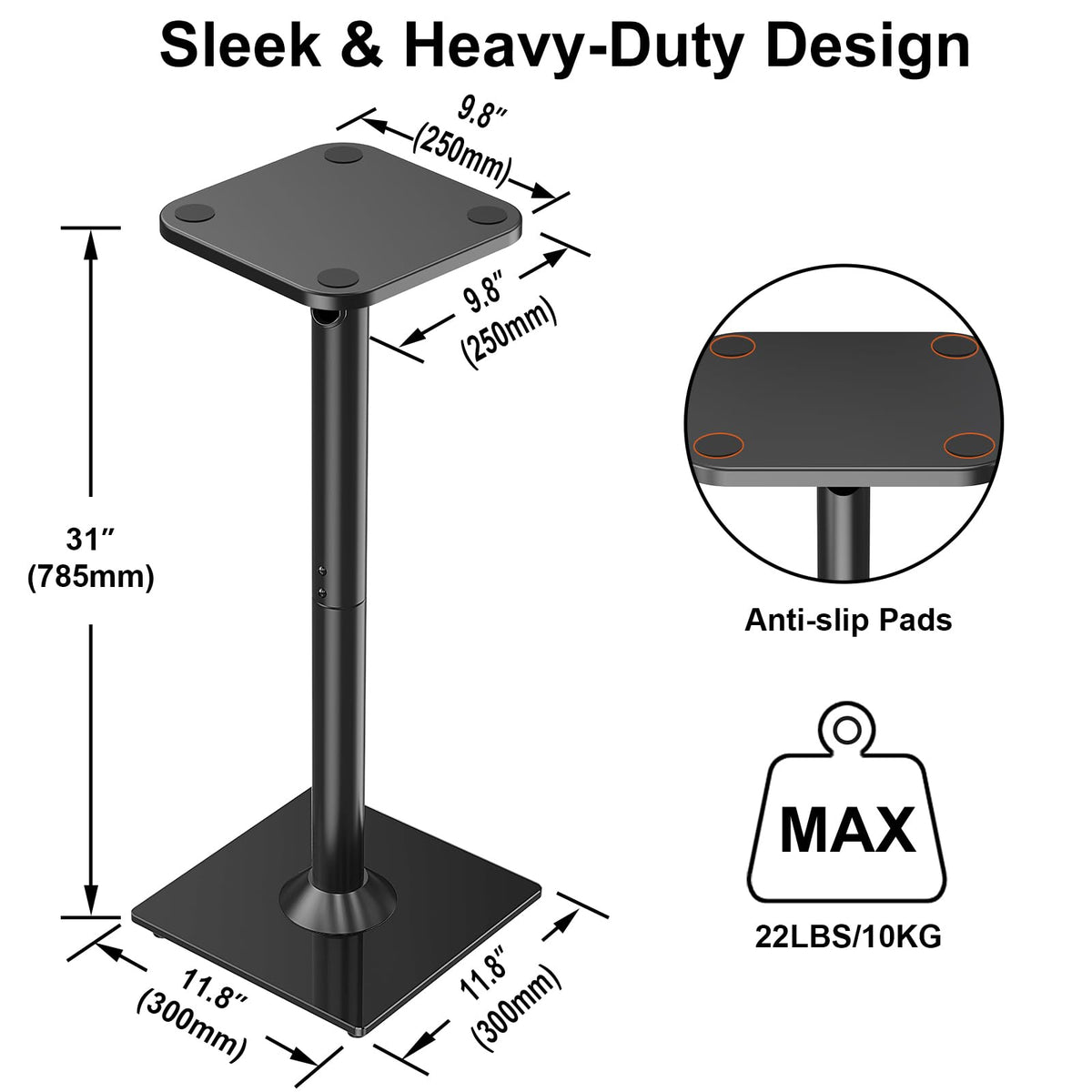 ELIVED satellite speaker stands support up to 22 lbs for reliable compatibility.