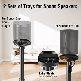 ELIVED speaker stands with Sonos One/SL/Play:1 tray for stable mounting