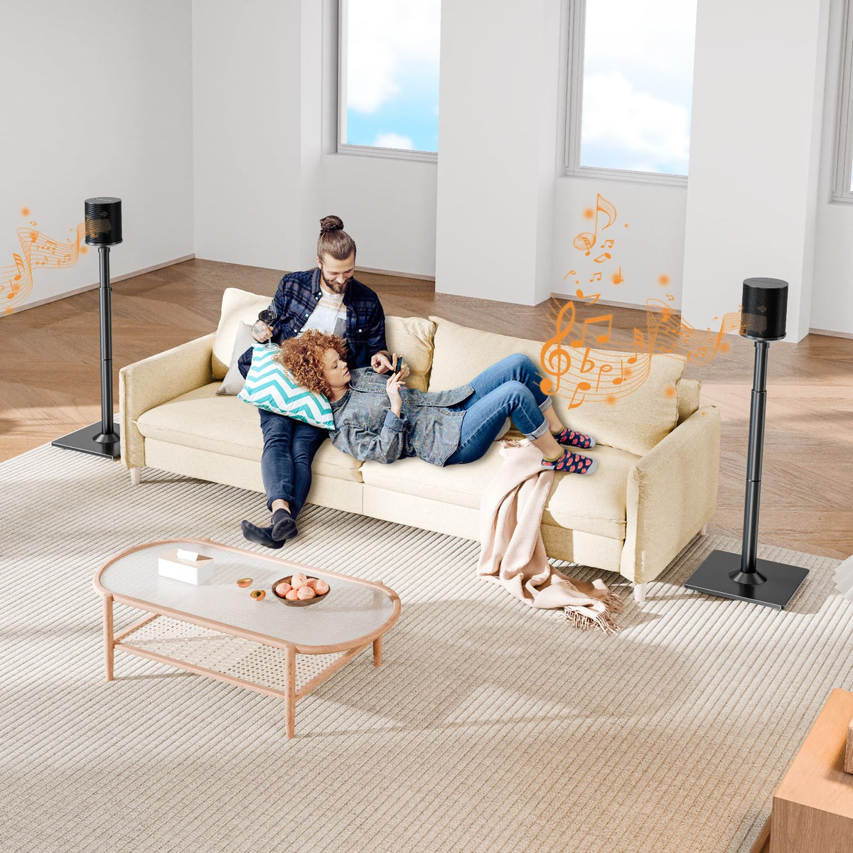 ELIVED rubber feet ensure stability on hard floors and carpets