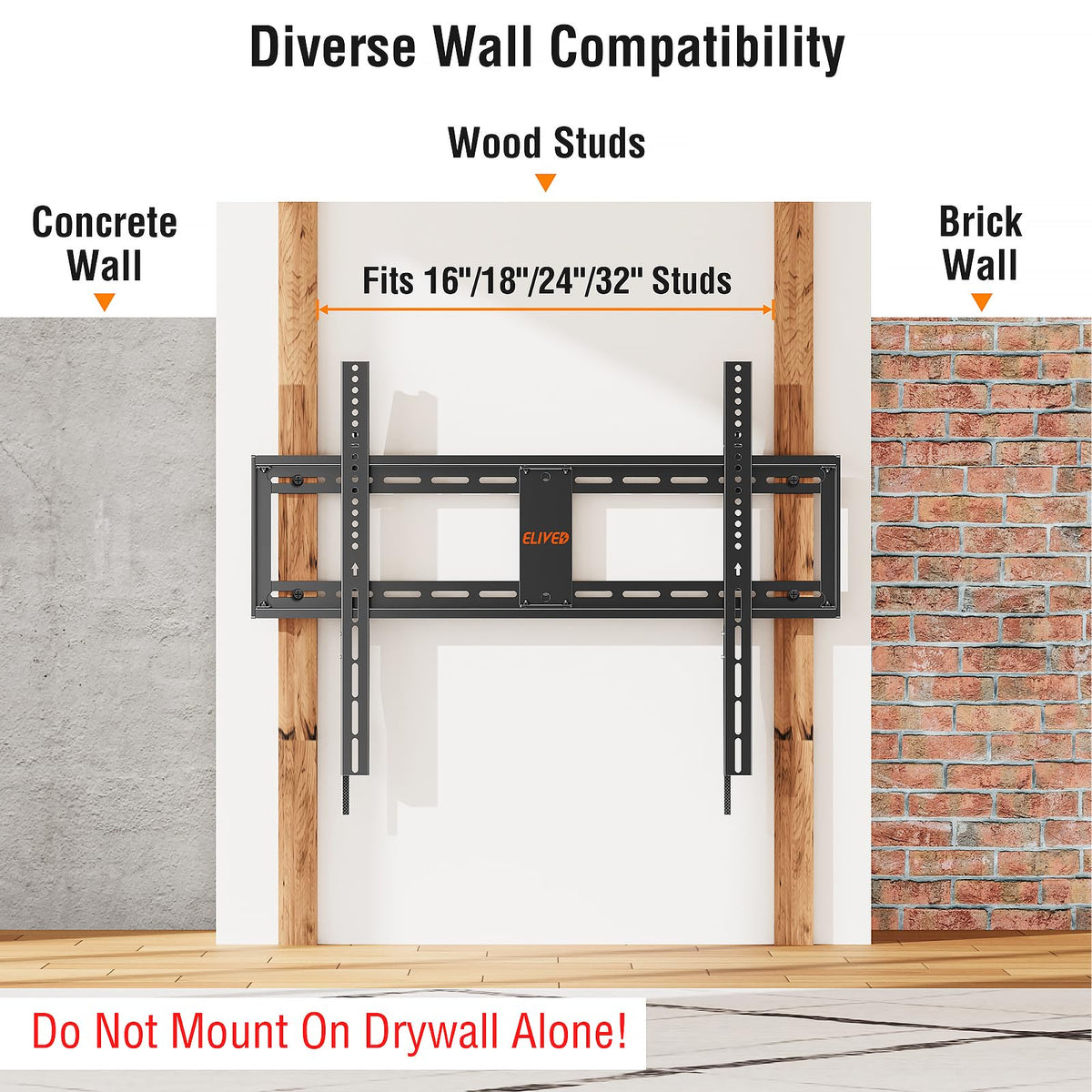 ELIVED stud mounting hardware set showing included bolts and easy-install benefit