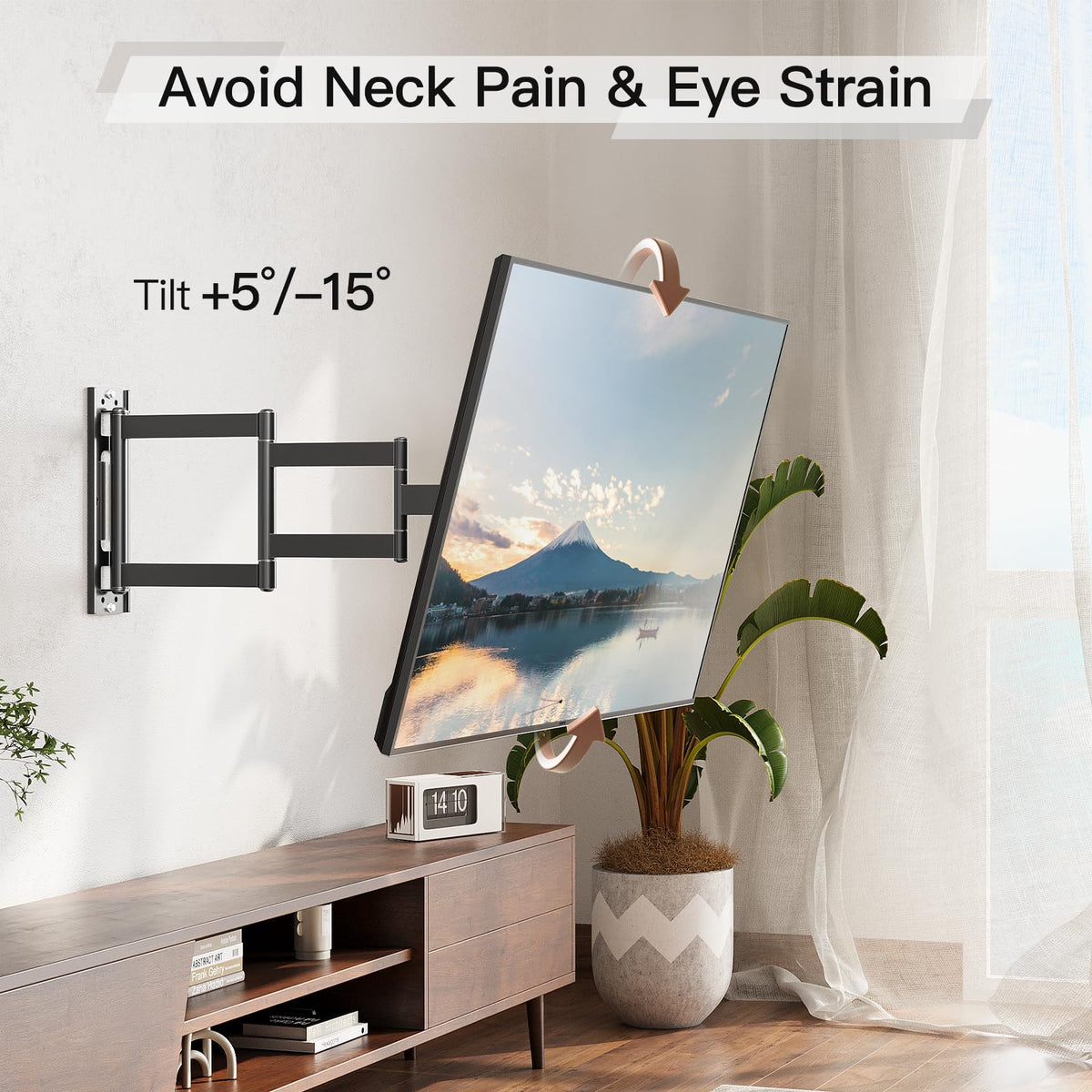 ELIVED tilt and level adjustment helps precise screen alignment.