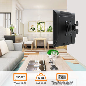 ELIVED supports up to 33 lbs for 13-30 inch TVs