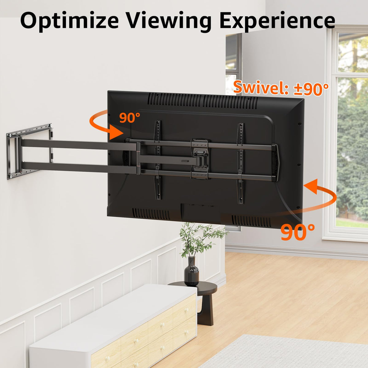 ELIVED TV mount with VESA 800x400 compatibility for broad TV fit