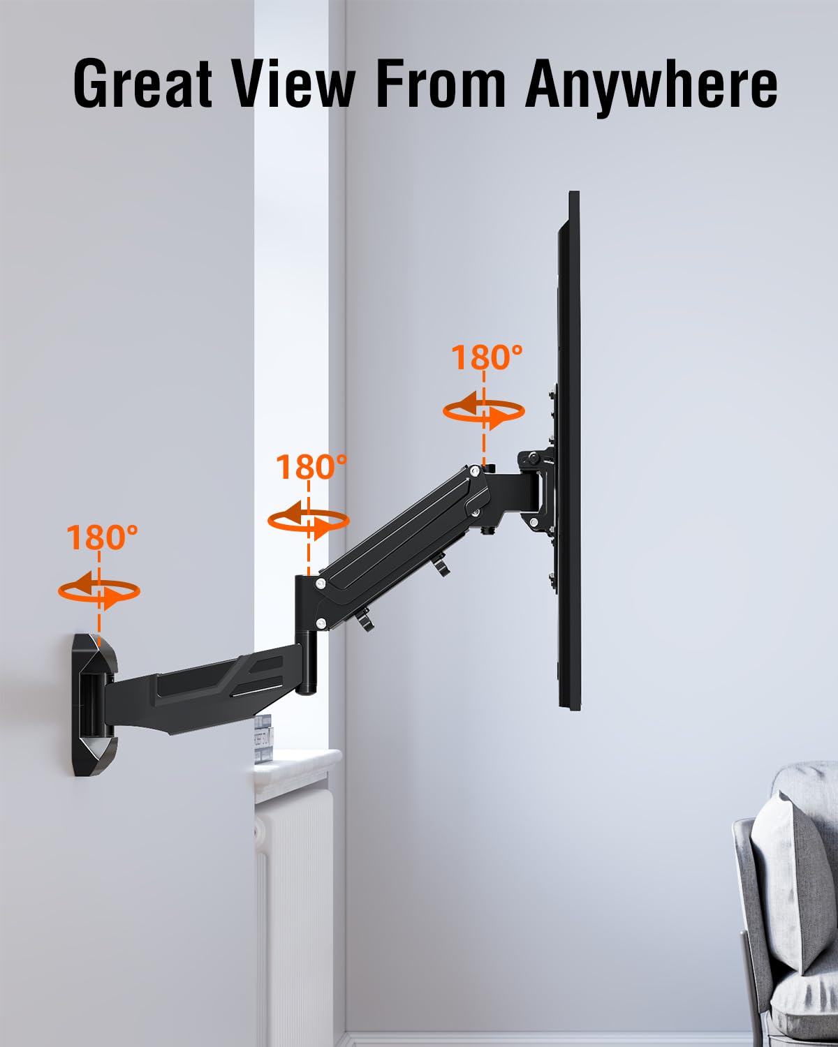 ELIVED back plate with VESA holes showing compatibility up to 400x400mm