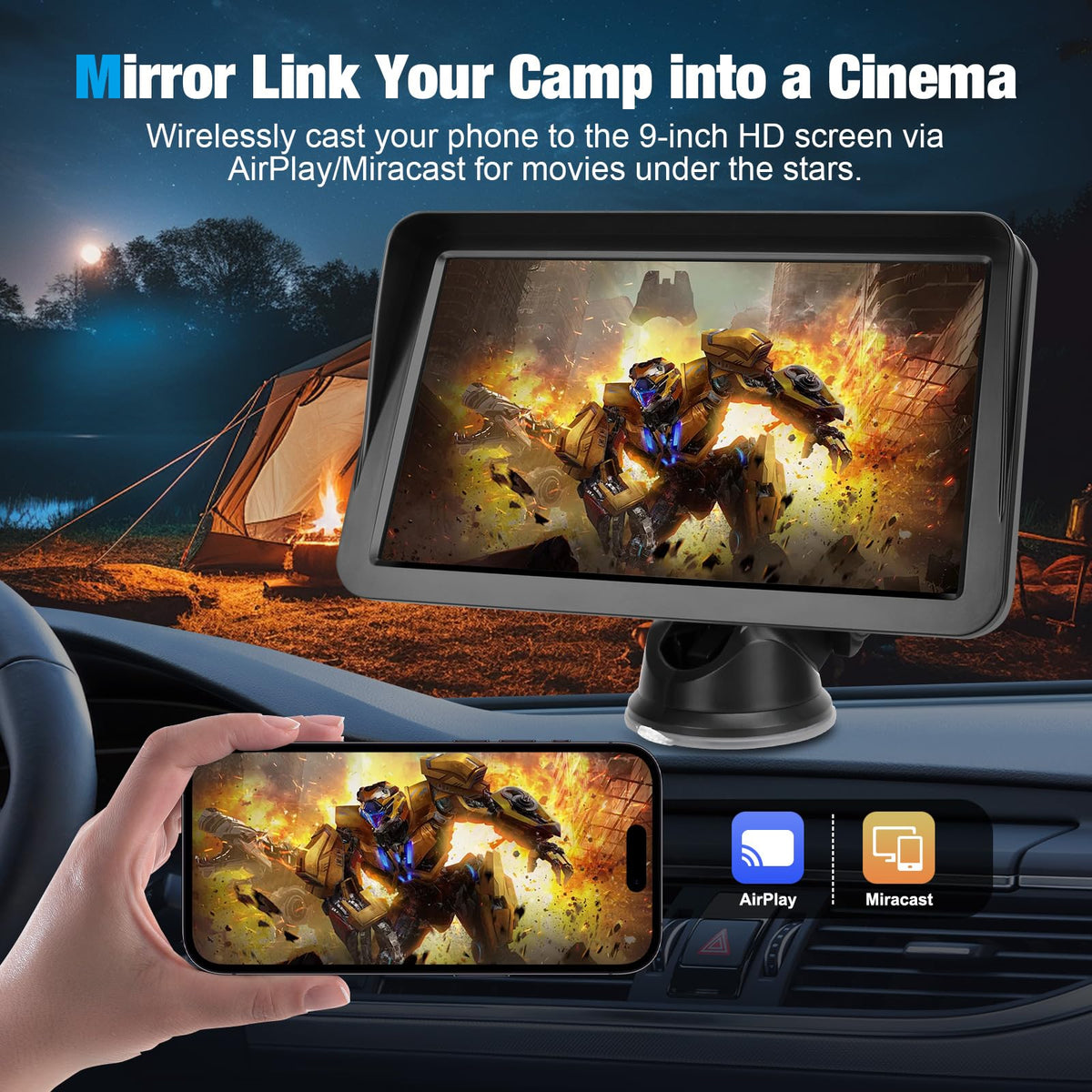 ELJBELG 1080P backup camera view to aid safe parking maneuvers.
