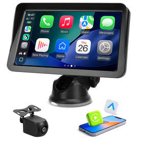 ELJBELG 9 inch CarPlay screen front view for clear navigation and calls.