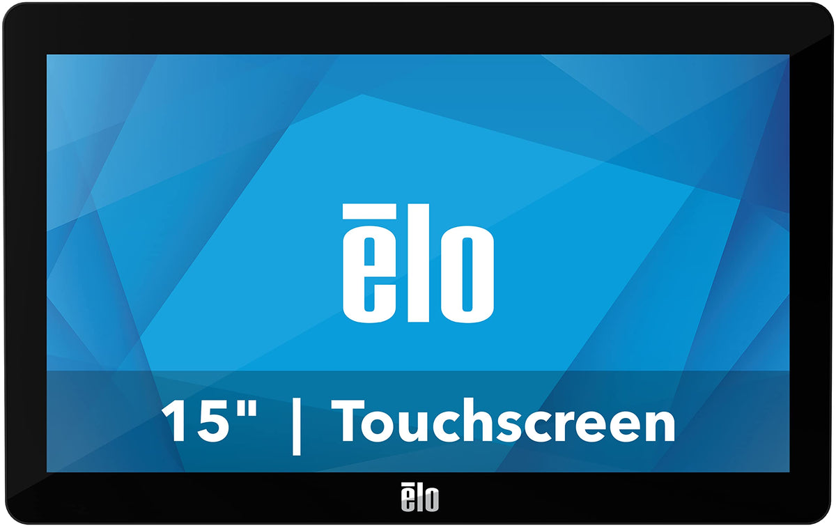 Elo 1502L touchscreen with a compact design ideal for space-saving POS setups.