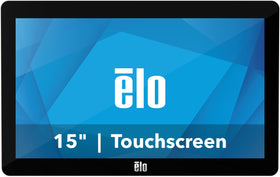 Elo 1502L touchscreen with a compact design ideal for space-saving POS setups.