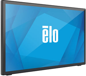 Elo 2270L side angle showing compact depth for retail or kiosk setups.