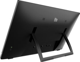 Elo 2770L on a busy desk setup suitable for POS or collaboration.
