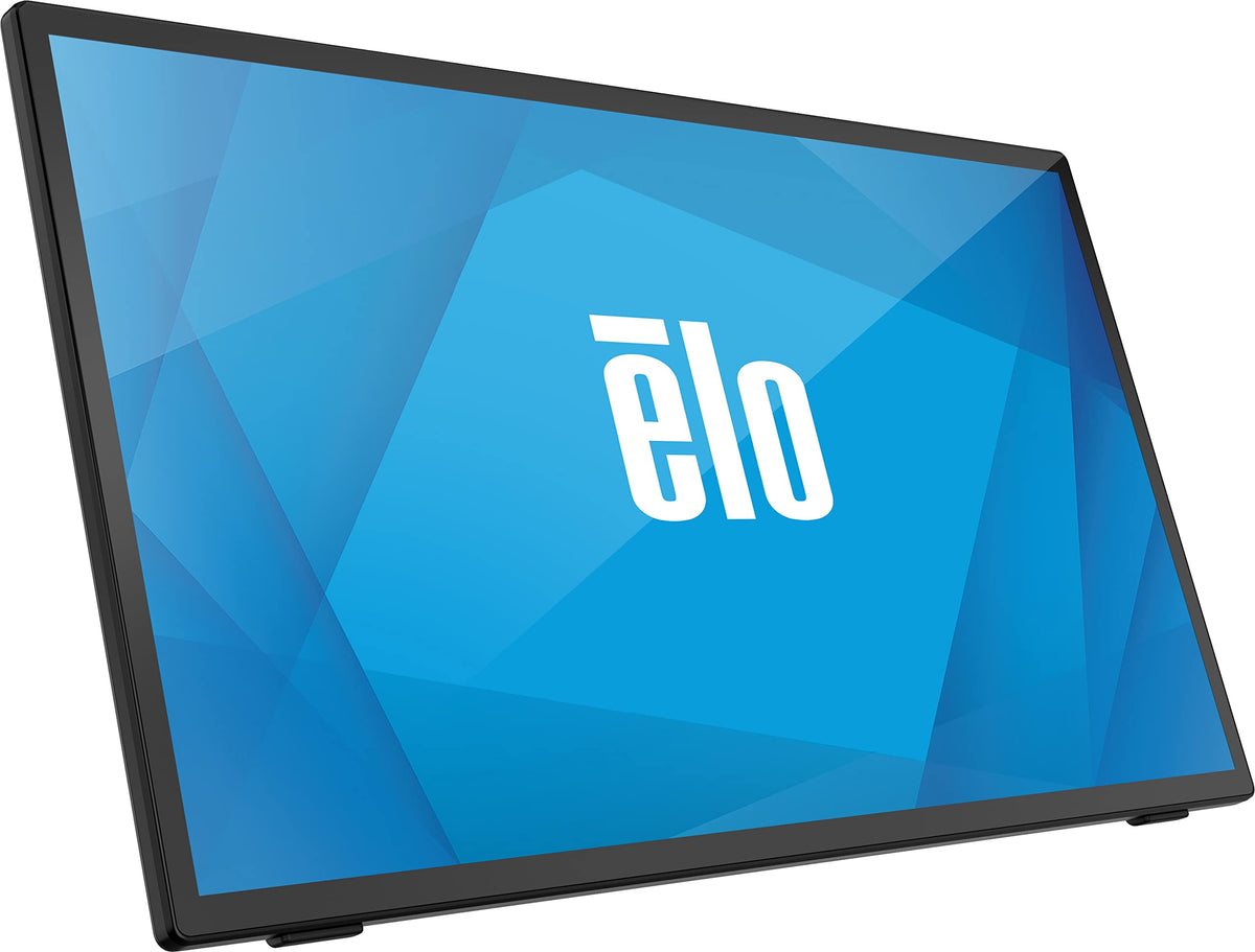 Elo 2770L desk setup in a compact workspace.