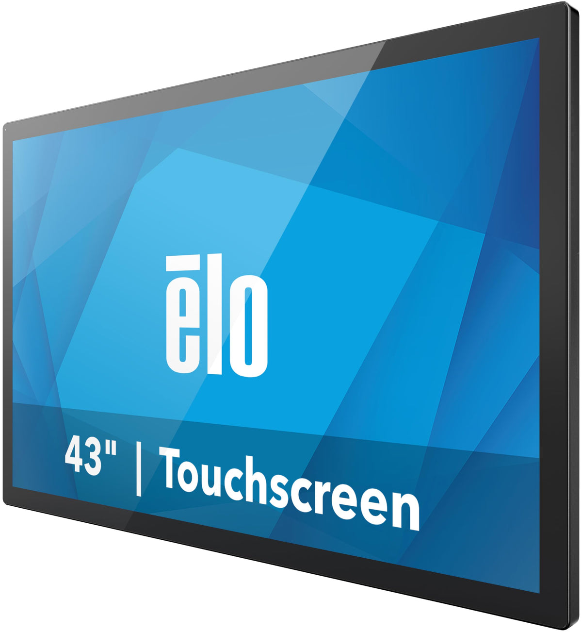 Elo 4304L bezel close-up showing smooth PCAP surface