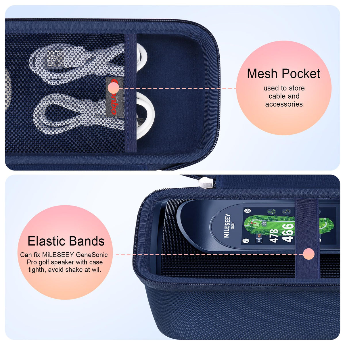 Elonbo Genesonic Pro case with double zipper for quick access