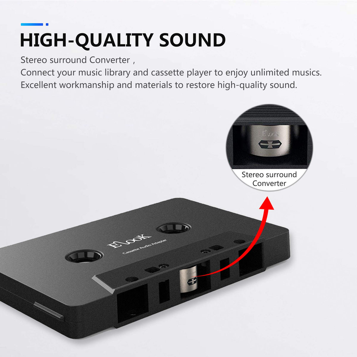 Metal 3.5mm audio jack provides sturdy connection and reduced noise during use