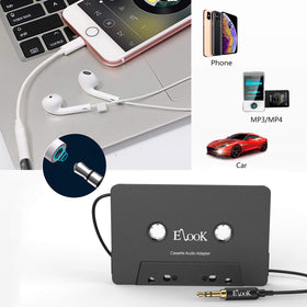 Elook car cassette deck with 3.5mm jack connection boosting compatibility with modern devices