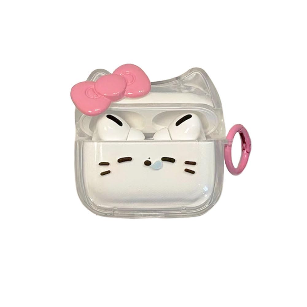 ELVRLA cat-face transparent case for AirPods Pro 3 offers stylish protection and easy grip.