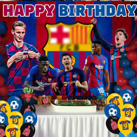 ELZEM soccer birthday photo area invites guests to capture moments