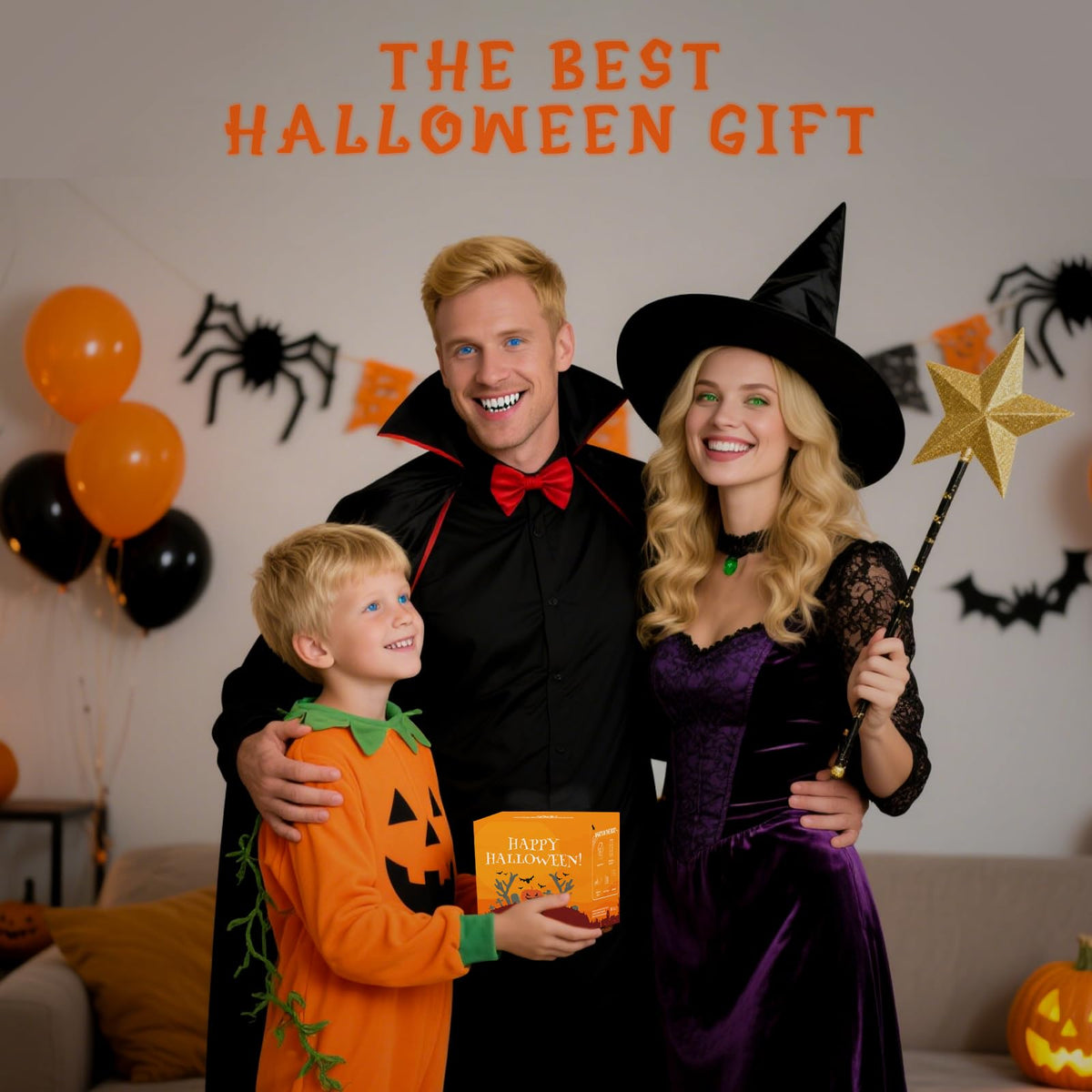 eMACROS Halloween packaging open showing included components for instant gifting