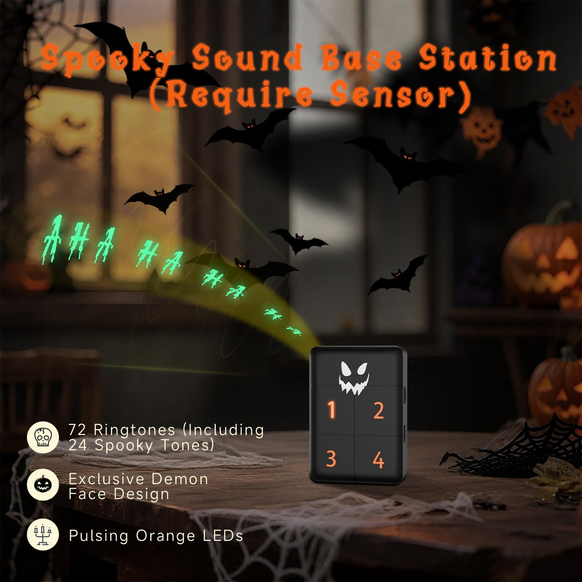 eMACROS sensor demon-eye close-up with flashing LED for spooky visual alerts
