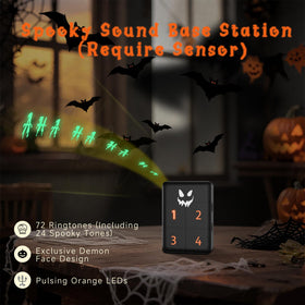 eMACROS sensor demon-eye close-up with flashing LED for spooky visual alerts