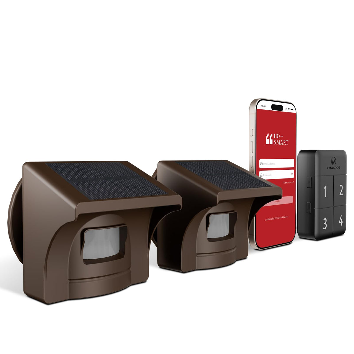 eMACROS Pro 4 base station with rechargeable battery for reliable alerts.