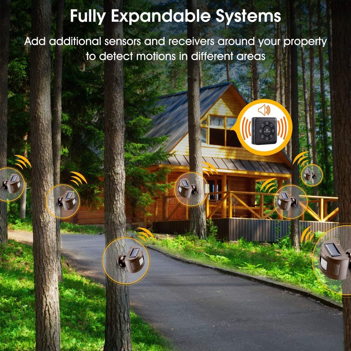 eMACROS sensor mounted at driveway entrance demonstrating real-world detection