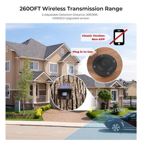 eMACROS solar driveway alarm sensor 1 with solar panel for maintenance-free operation