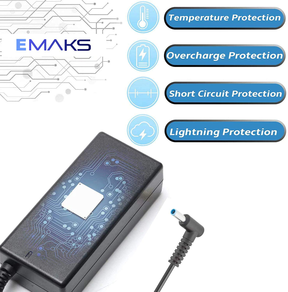 Emaks 45W HP 14 ports highlighting compatibility with multiple models