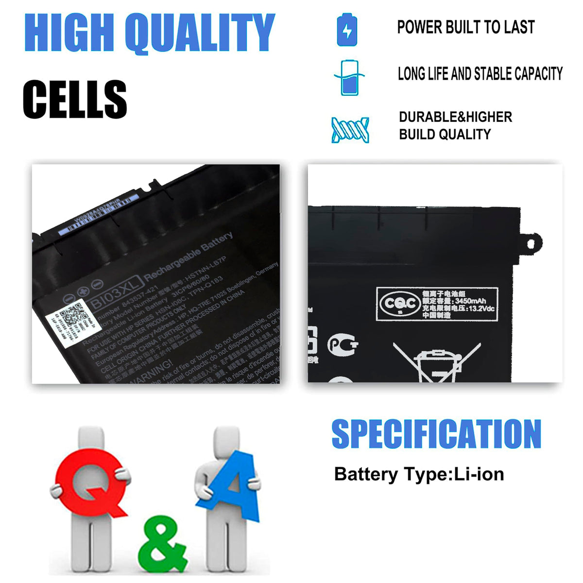 Emaks battery on a workstation with laptop and charger, showing reliable everyday power for users