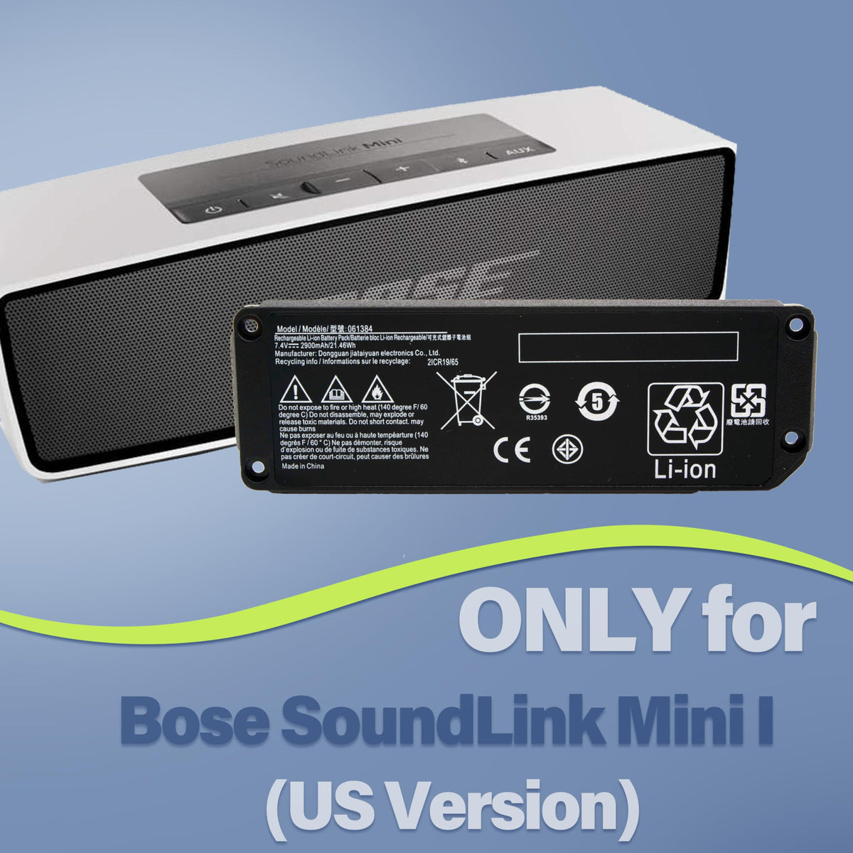 Emaks Bose Mini I battery connectors – secure contact points for reliable power.