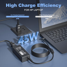 Close-up of the 4.5mm x 3.0mm HP charger connector.
